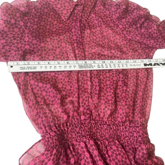 MISA Los Angeles Collared Dress Sheer Ruffled Long Sleeve ‎ Size XS - Picture 16 of 16
